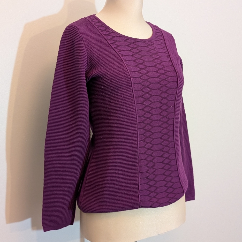 Unique Purple Textured Sweater - Picture 7 of 11